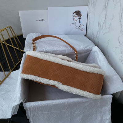 26CM Chanel Fur Flap Bag