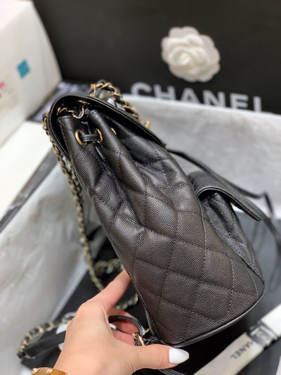 Chanel Grained Calfskin Backpack Bag