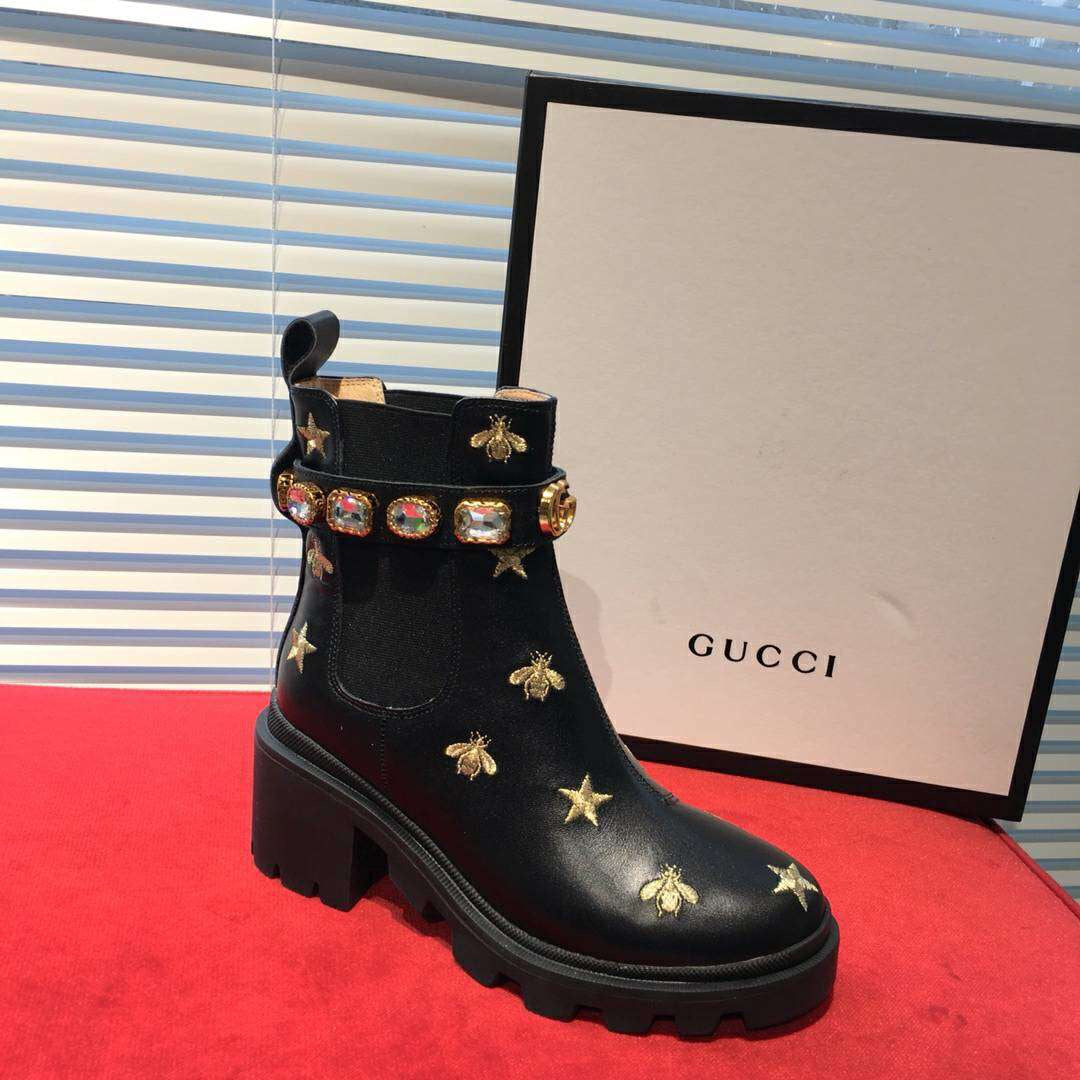 Gucci Diamond Snake Boots