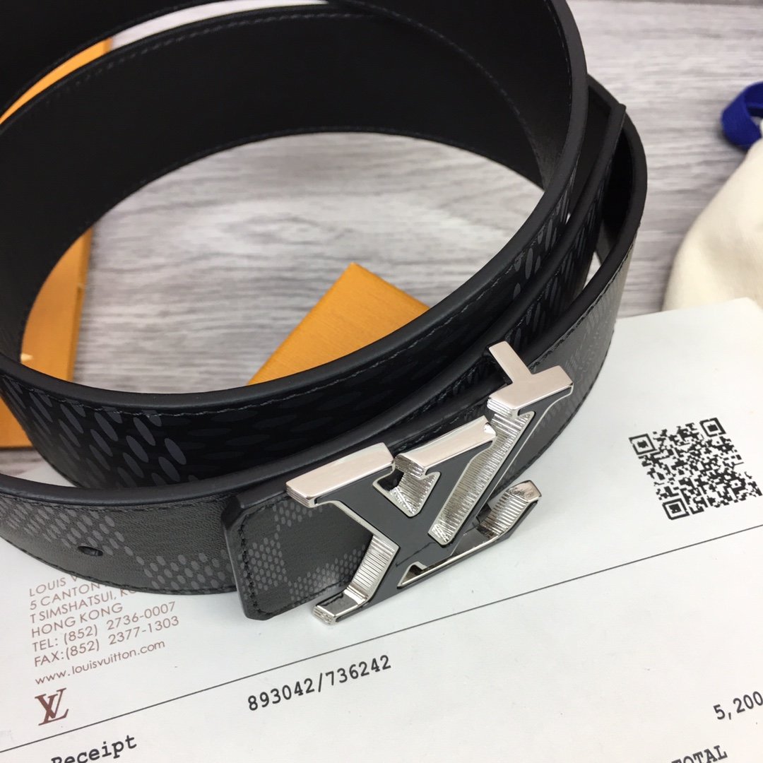 Men's Louis Vuitton Black Monogram Belt