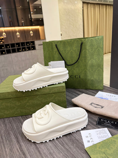 Gucci Off-White Rubber Sandals