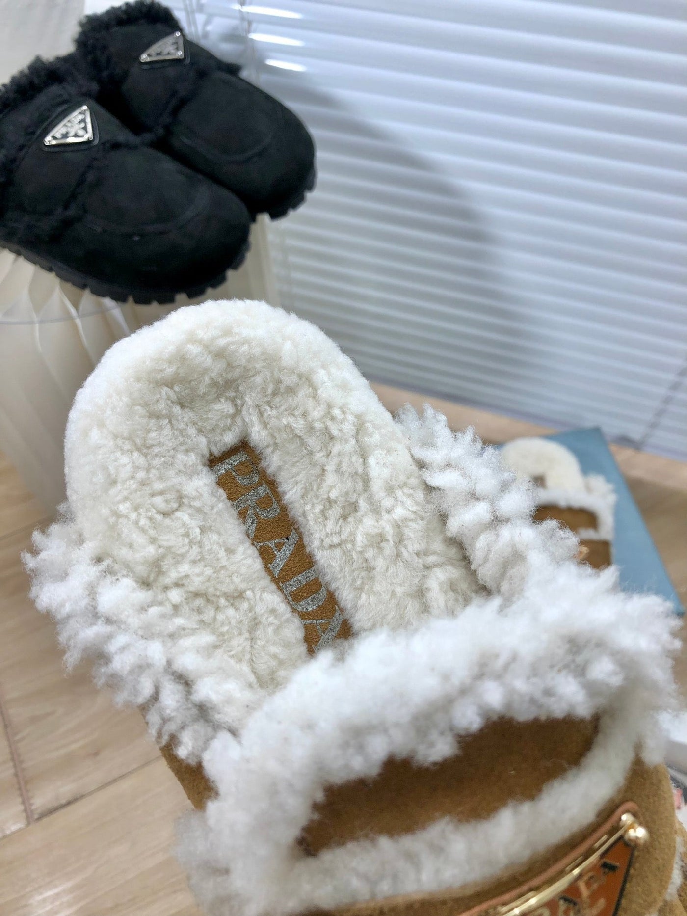 Prada Shearling Slippers