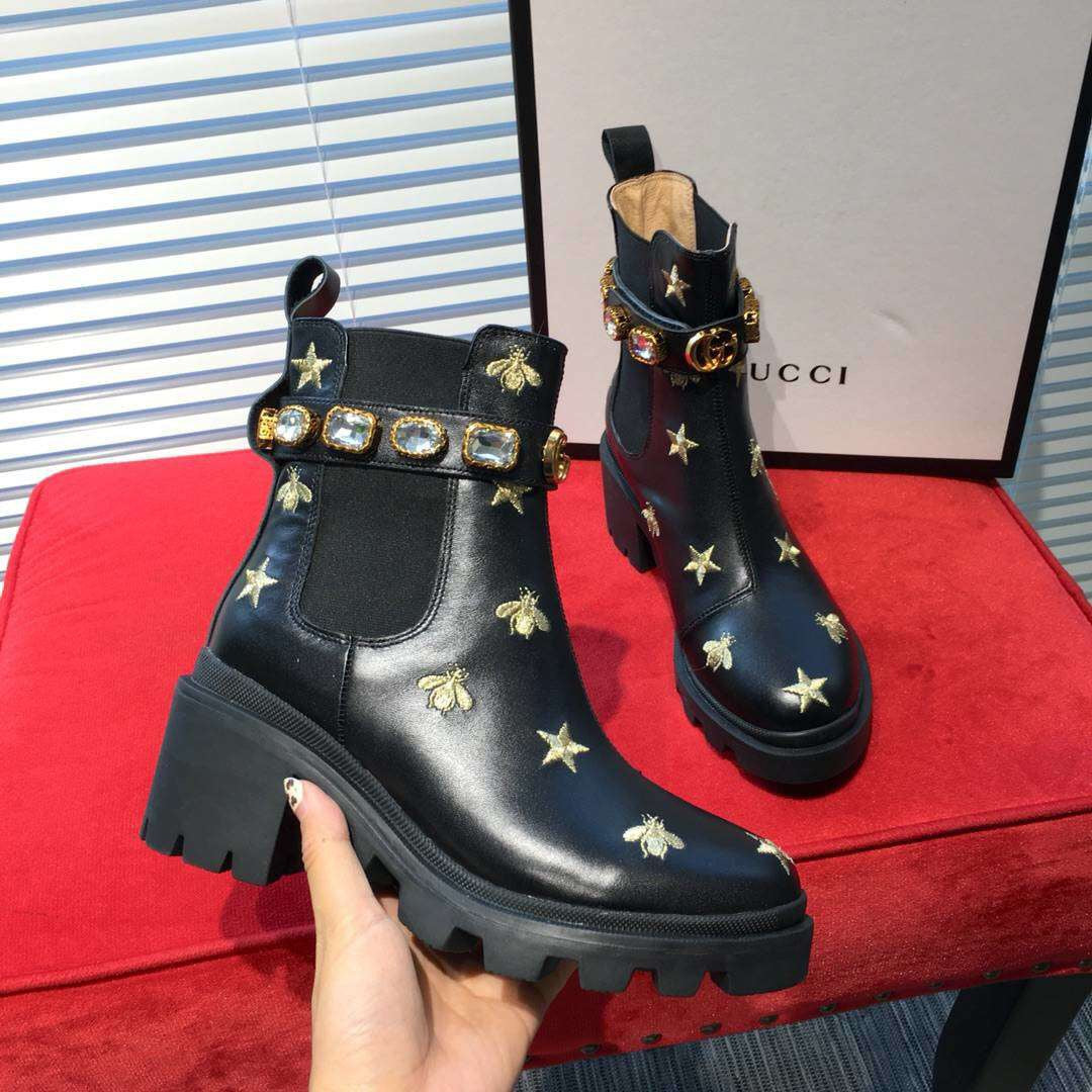 Gucci Diamond Snake Boots