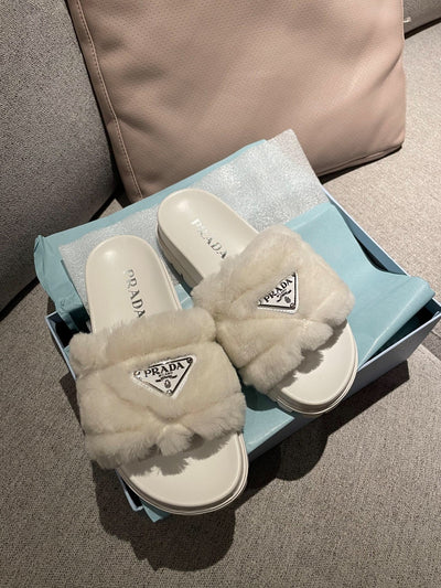 Prada Fur Slides