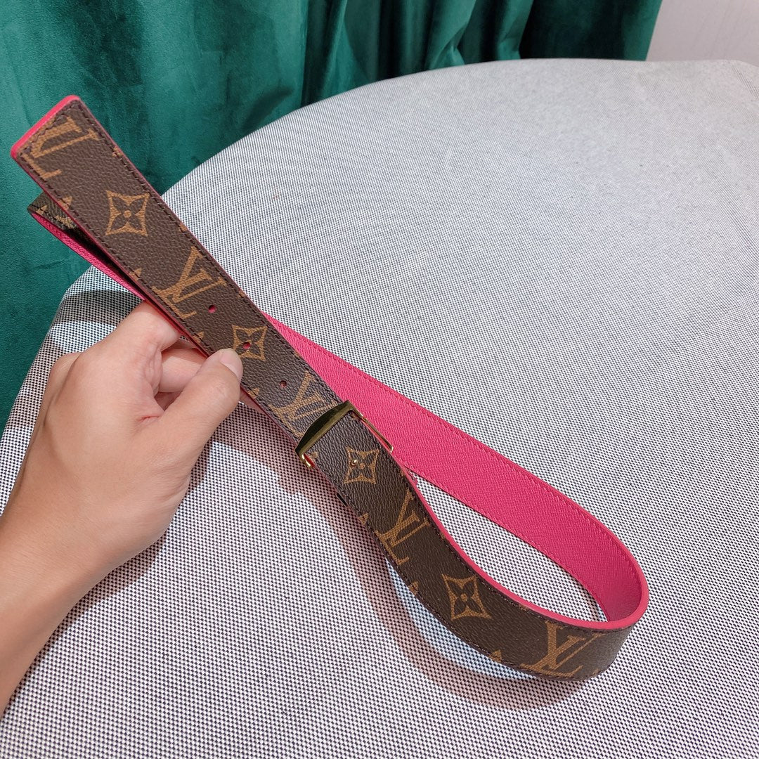 Hot Pink Reversible Louis Vuitton Belt Accessory