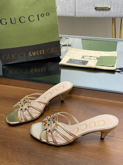 Gucci Women Slide Sandal With Crystals