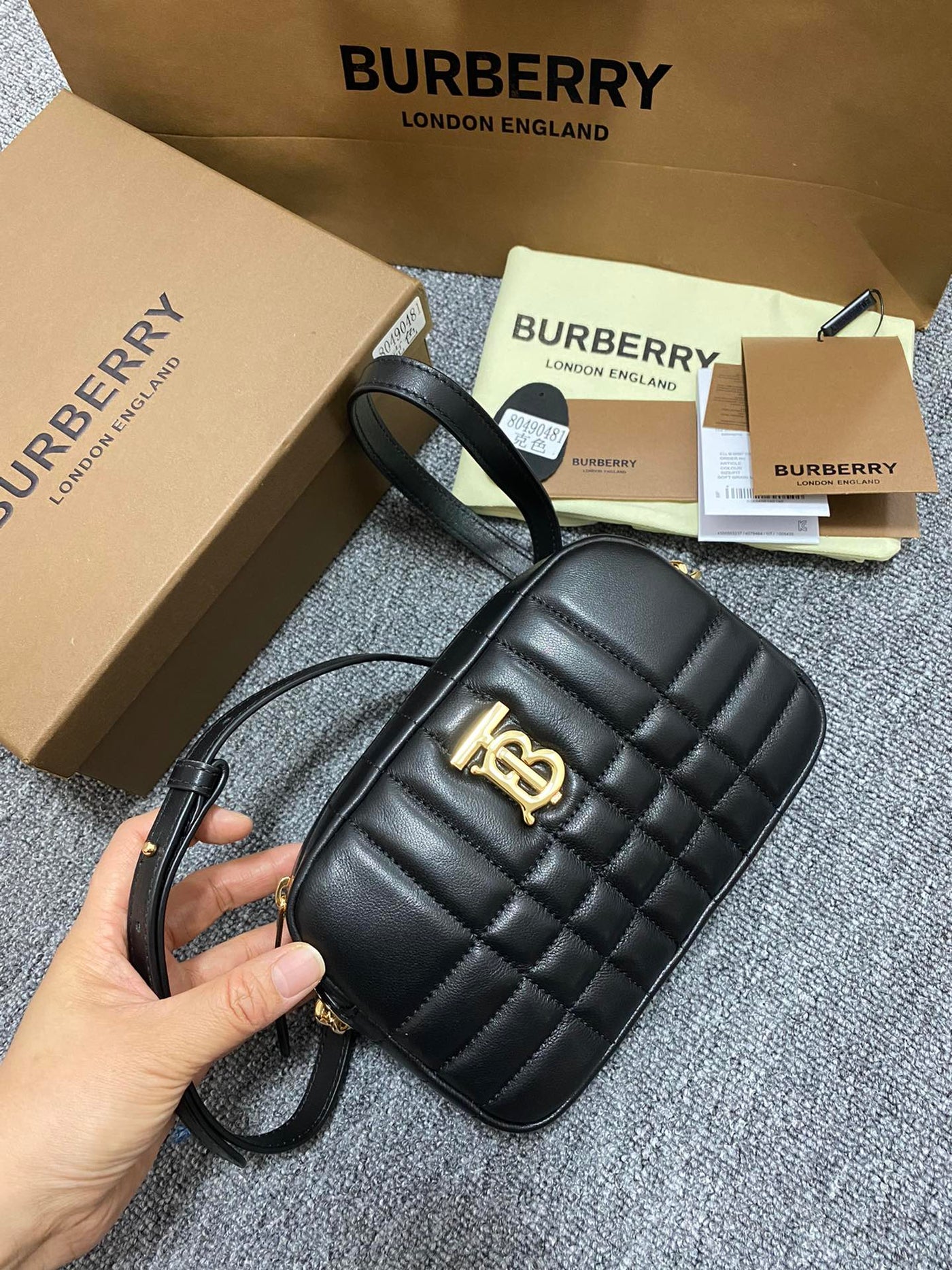 Burberry Quilted Leather Small Lola Camera Bag