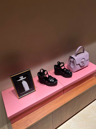 YSL TRIBUTE ESPADRILLES WEDGE IN SMOOTH LEATHER