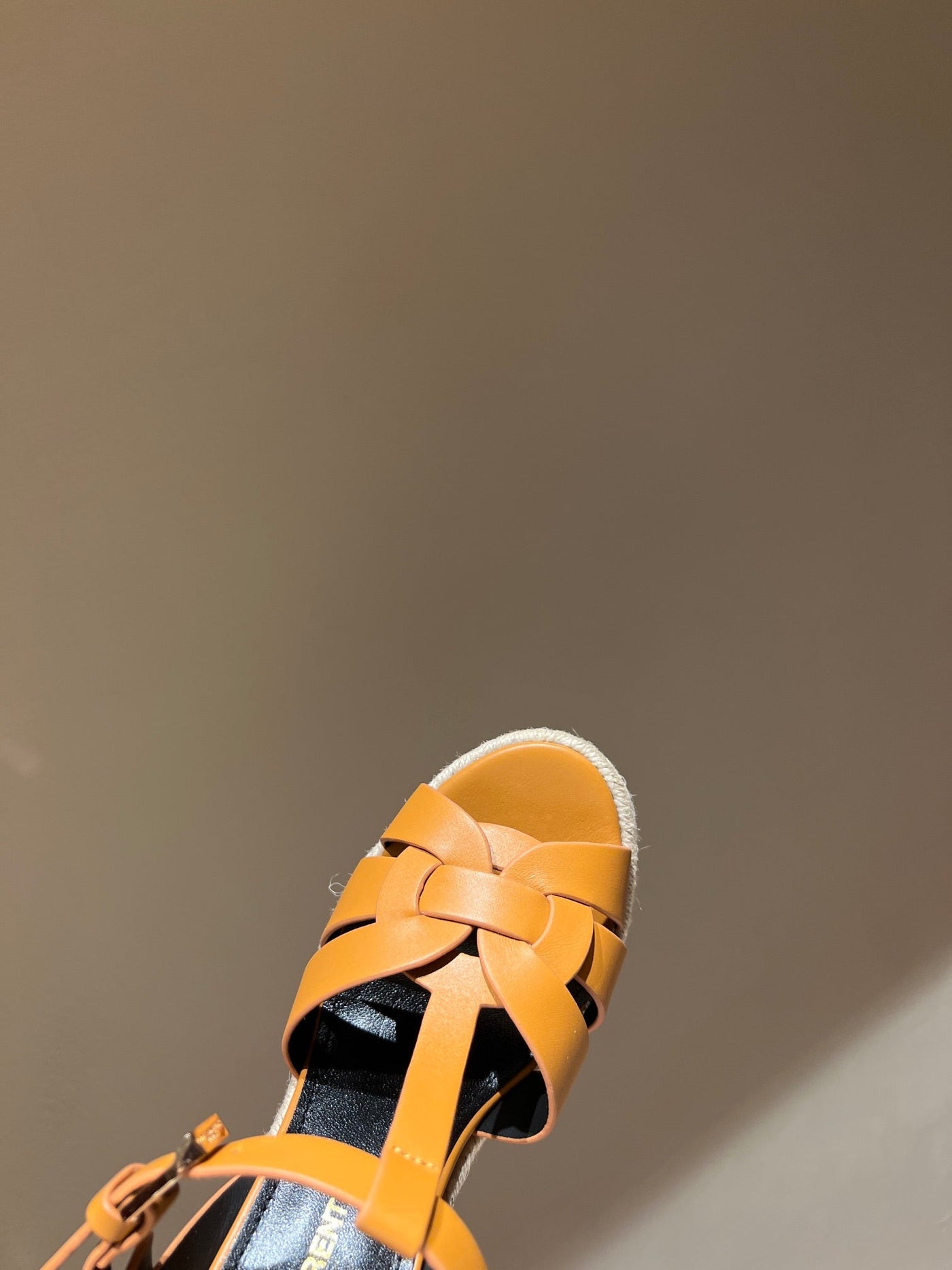 YSL TRIBUTE ESPADRILLES WEDGE IN SMOOTH LEATHER