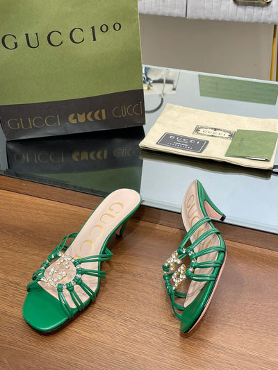 Gucci Women Slide Sandal With Crystals