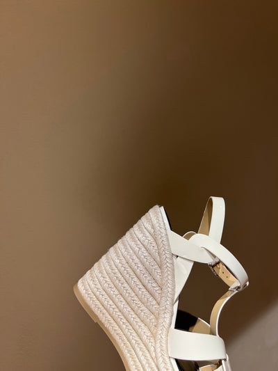 YSL TRIBUTE ESPADRILLES WEDGE IN SMOOTH LEATHER