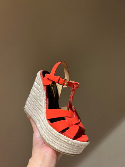 YSL TRIBUTE ESPADRILLES WEDGE IN SMOOTH LEATHER