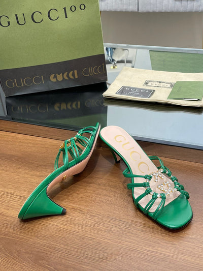 Gucci Women Slide Sandal With Crystals