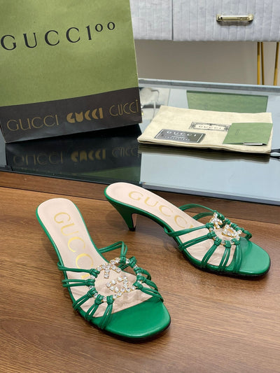 Gucci Women Slide Sandal With Crystals