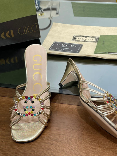 Gucci Women Slide Sandal With Crystals