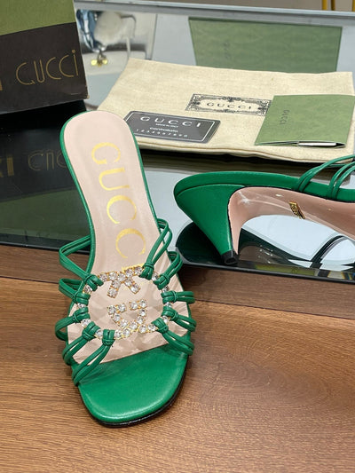 Gucci Women Slide Sandal With Crystals