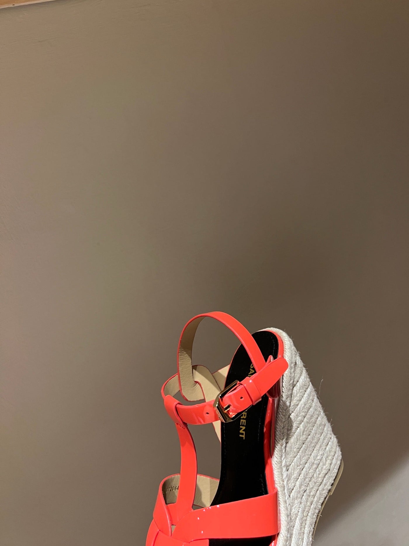 YSL TRIBUTE ESPADRILLES WEDGE IN SMOOTH LEATHER