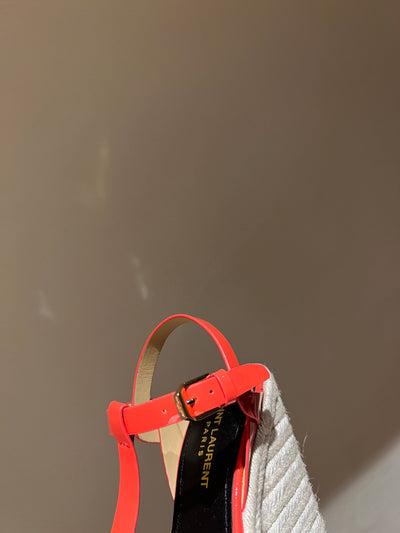 YSL TRIBUTE ESPADRILLES WEDGE IN SMOOTH LEATHER