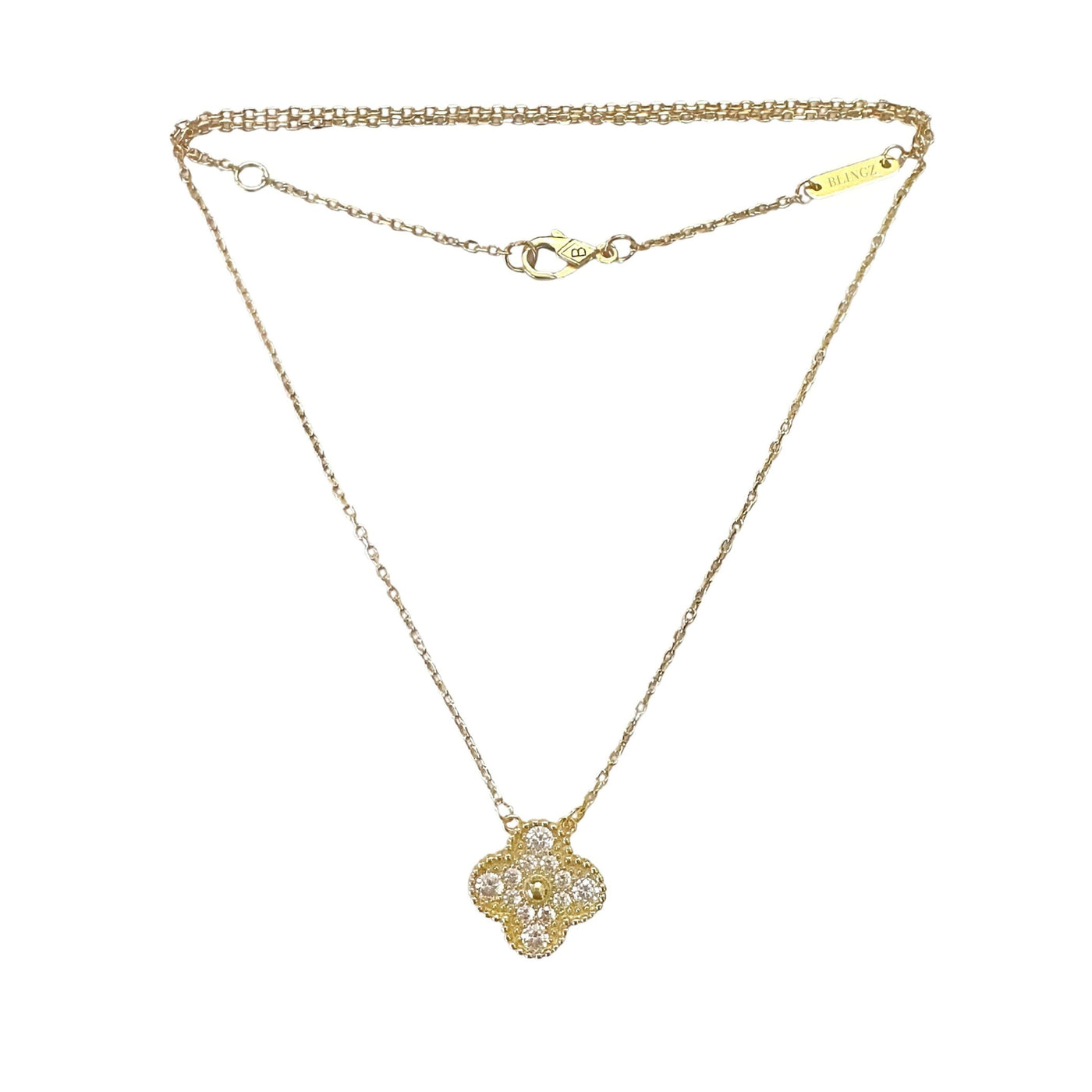 CRYSTELLE CLOVER NECKLACE - GOLD