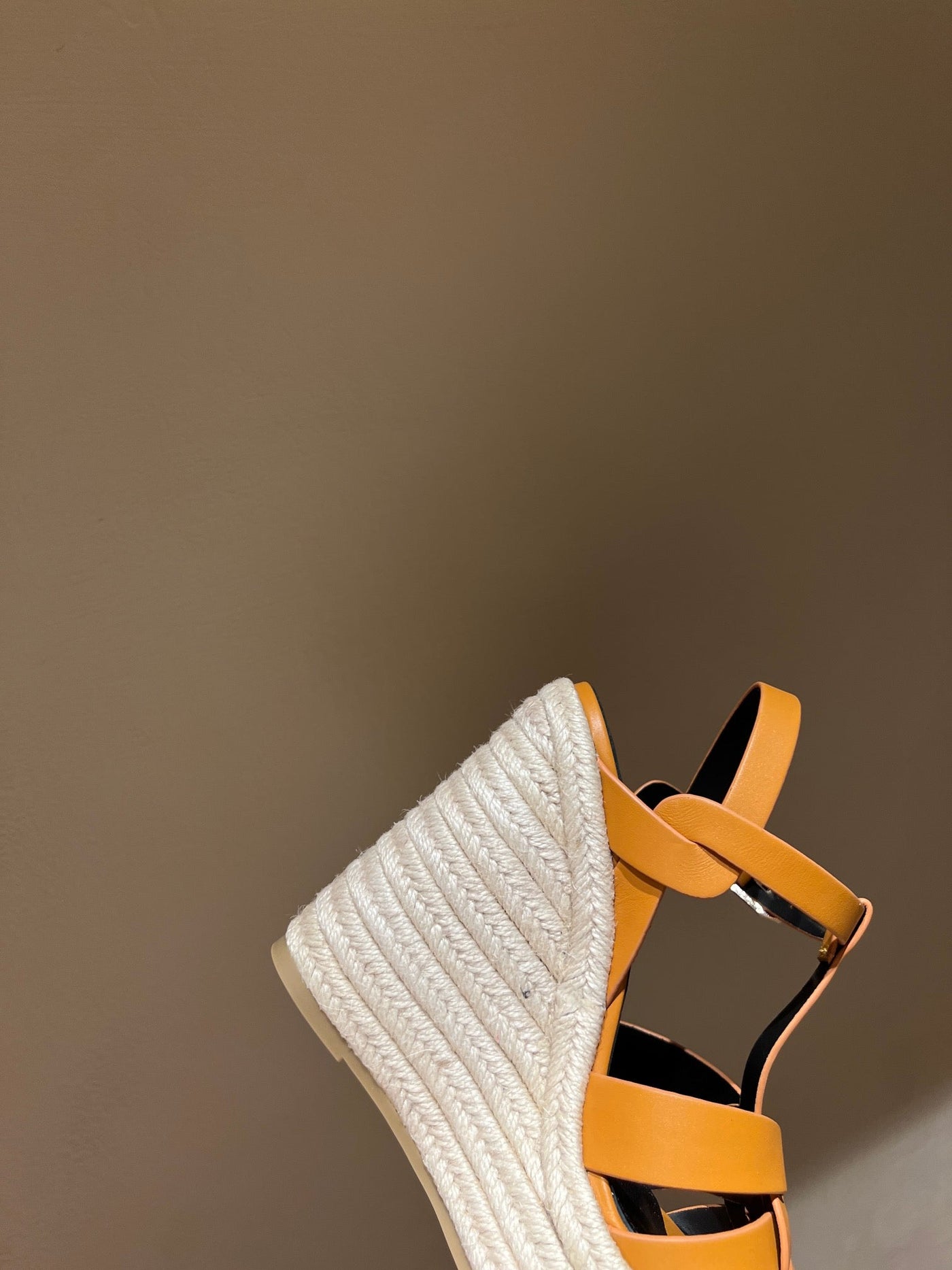 YSL TRIBUTE ESPADRILLES WEDGE IN SMOOTH LEATHER