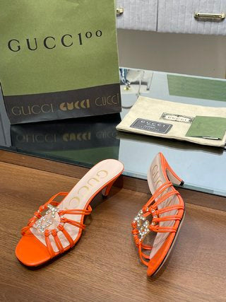 Gucci Women Slide Sandal With Crystals