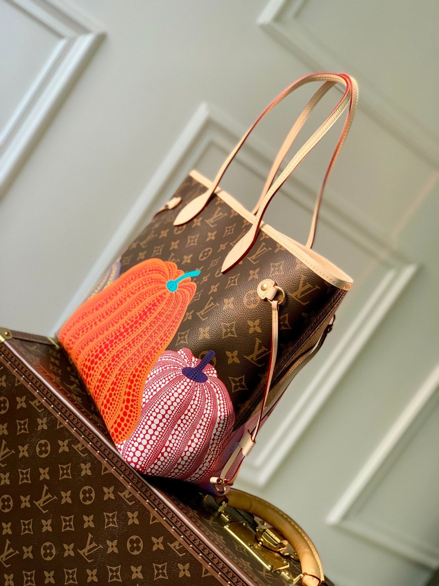 Louis Vuitton x YK Neverfull MM  Tote Bag