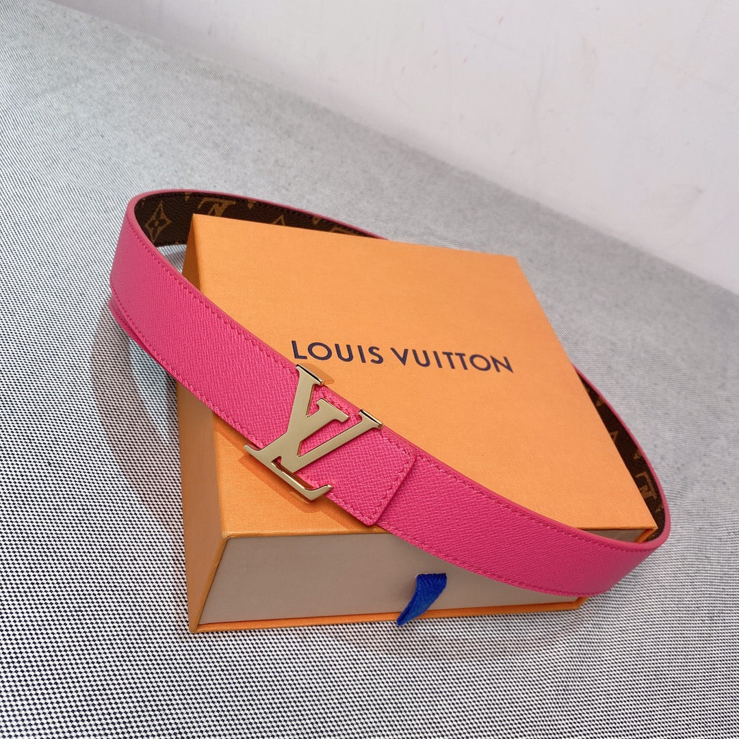 Hot Pink Reversible Louis Vuitton Belt Accessory