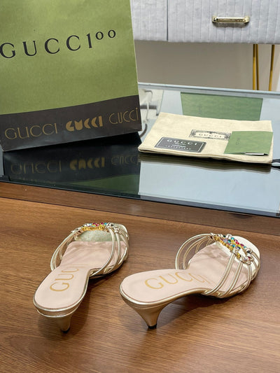 Gucci Women Slide Sandal With Crystals