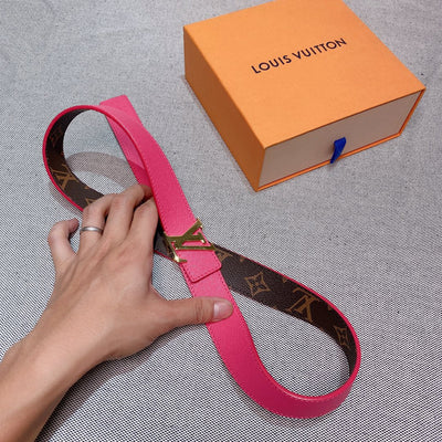 Hot Pink Reversible Louis Vuitton Belt Accessory