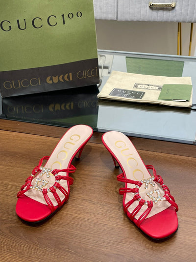 Gucci Women Slide Sandal With Crystals