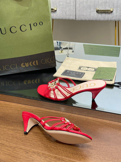 Gucci Women Slide Sandal With Crystals