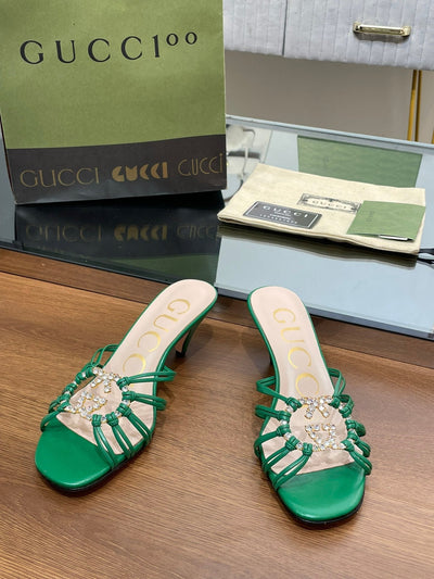 Gucci Women Slide Sandal With Crystals