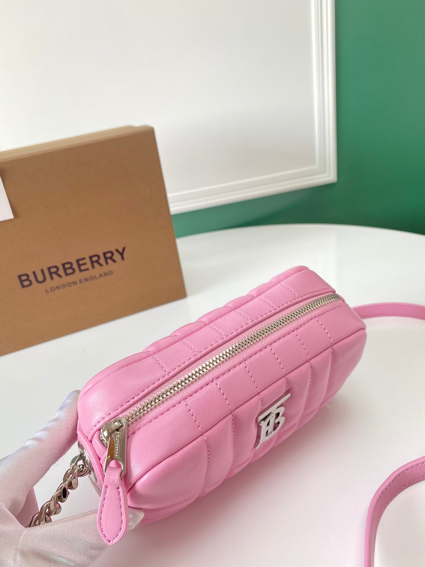 Burberry Quilted Leather Small Lola Camera Bag