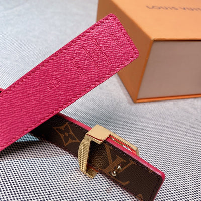 Hot Pink Reversible Louis Vuitton Belt Accessory