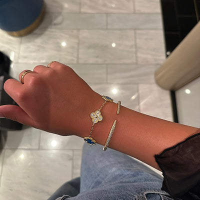 CRYSTELLE CLOVER BRACELET - CERULEAN