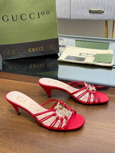 Gucci Women Slide Sandal With Crystals