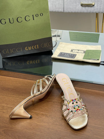 Gucci Women Slide Sandal With Crystals