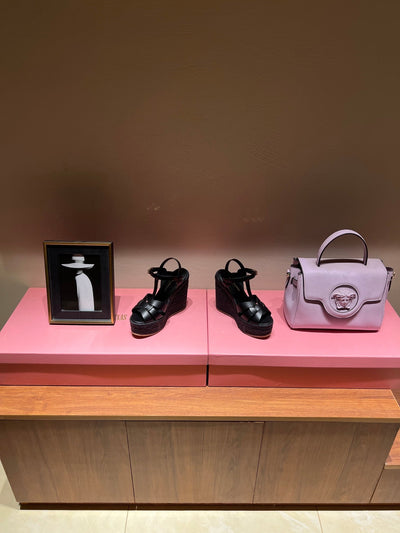 YSL TRIBUTE ESPADRILLES WEDGE IN SMOOTH LEATHER